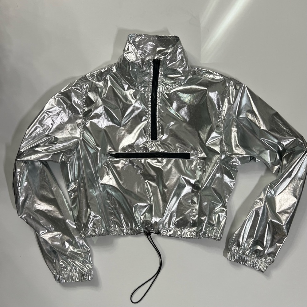 Silver crop top jacket